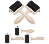 POPETPOP Set di 5 Rulli per Stampa, per Inchiostro, Strumenti per Stampa Artistica, Gomma Nera, per Bambini