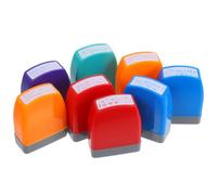 POPETPOP Set di 8 Timbri per Insegnanti con Design Creativo e Motivazionale in Plastica, Comodi e Veloci per Valutazione Compiti e Uso in Aula