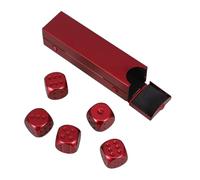 POPETPOP Set di Dadi in Lega di Alluminio con 6 Facce e Bordi Arrotondati, Custodia Rettangolare Portatile, per Giochi da Tavolo e Feste al Bar