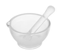 POPETPOP Set di Mortaio e Pestello Macinazione Precisa da 8oz in Vetro Bianco e Portatile per Polveri Farmaceutiche per Esperimenti in Laboratorio Scientifico