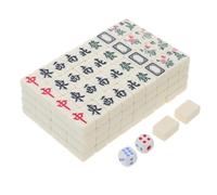POPETPOP Set Mini Mahjong Portatile da Viaggio in Melamina Dadi, Gioco Tradizionale Cinese Piccolo e Leggero per Famiglia e Campeggio