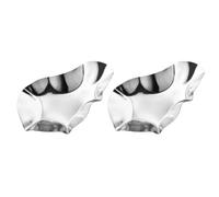 POPETPOP Set Resistenti alla Ruggine Piatti di Ostriche 2 Pezzi in Acciaio Inossidabile Argento per Antipasti e Cottura al Forno alla Brace a Carbone