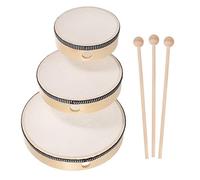 POPETPOP Set Tamburi a Mano Per Bambini 6 Pcs Tamburo a Cornice Di Legno 6-8-10 Pollici Bacchette Strumenti a Percussione Educativi Per Lo Sviluppo Del Senso Del Ritmo e Coordinazione Mano-cervello