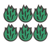 POPETPOP Smorzatori per racchette da tennis: 6 pezzi in silicone ammortizzatore a forma di fuoco per racchetta da tennis, 2,50 x 2,00 x 0,50 cm, verde