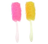 POPETPOP Spazzola la Pulizia del Corpo e Scrubber Bagno 2 Pezzi Manico lungo Antiscivolo, Design Spesso per Esfoliazione Profonda e Rimozione Cellule Morte, per Uso Colore Casuale