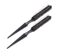 POPETPOP Spazzola per Extension e Parrucche Professionale 2 Pezzi Nero Coda Appuntita Pettine a Cuscino Antistatico per Donna e Ragazza Cura Chioma e Districante Rapide