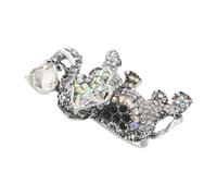 POPETPOP Spilla da Donna a Forma di Elefante Strass Argento Spilla da Bavero per Cappotto e Maglione Accessorio Decorativo Feng Shui Portafortuna per Sciarpa Festa della Mamma e