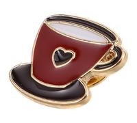 POPETPOP Spilla Vintage in Metallo Forma di Tazza da Caffè Smalto Accessorio Chic per Amanti del Caffè Regalo Originale con Design Cartoon per Zaino e Sciarpa