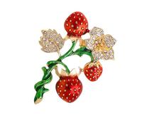 POPETPOP Spilla Vintage Smalto con Zirconi Rossi Spilla Donna Elegante per Vestiti Cappelli Borse e Accessori Decorazione per Feste e Uso Quotidiano