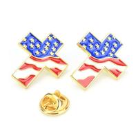 POPETPOP Spille a Forma di Croce Bandiera Americana, Set da 6 Spille Piccole, Spilla Decorativa per Costumi e Accessori Feste, Regalo per Banchetti e Oggettistica Bomboniere
