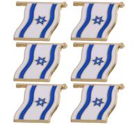 POPETPOP Spille da Bavero Design Creativo ed Elegante 6pezzi Bandiera Israeliana in Lega Perfette per Abbigliamento e Decorazioni per Feste Formali