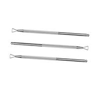 POPETPOP Spingi Cuticole per Unghie 3 Pezzi in Acciaio Inox Raschietto Cucchiaio Doppio Lato per Rimozione Smalto e Cuticole Strumento Manicure Professionale per Nail Art