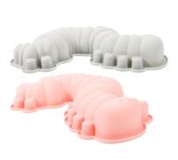 POPETPOP Stampi in Silicone Antiaderenti per Dolci 2 Pezzi a Forma di Bruco, Flessibili e Resistenti, per Dolci e Cioccolatini Fatti in Casa