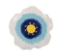 POPETPOP Stazione di Abbeveraggio a Forma di Fiore per Farfalle e Api in Ceramica Blu Vaschetta Bassa per Biodiversità Decorazione da Giardino Esterno