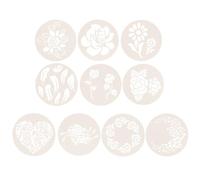 POPETPOP Stencil Decorativi per Torte Riutilizzabili 10 Pezzi Motivi Floreali in Pet Bianco per Decorazione Dolci e Cappuccini Creativi