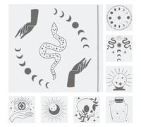 POPETPOP Stencil per Pittura Modelli di Costellazioni in Pet Bianco, 9 Pezzi Facili da Usare per Progetti DIY e Pittura Creativa