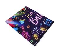 POPETPOP Striscione Glow in The Dark per Festa Compleanno Sfondo Graffiti per Photobooth Decorazione Riutilizzabile e Versatile per Party Notturni