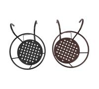 POPETPOP Supporti per Vasi da Fiori Sospesi Ringhiera 2 Pezzi, Portavasi da Balcone in Ferro Resistente, Appendini per Piante da Esterno e Interno per Terrazze e Davanzali