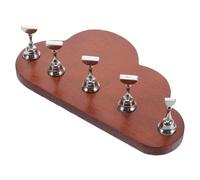 POPETPOP Supporto la Pratica delle Unghie a Forma di Nuvola in Legno e Lega, Marrone, con Supporti Argento, per Saloni e Principianti, per Nail Art e Display Unghie Finte