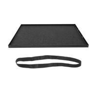 POPETPOP Supporto per Treppiede per Proiettore e Laptop Vassoio in Acciaio Nero, Dotato di Cinghie di Fissaggio e Adattatore Filettato 1/4 a 3/8, per Monitor e Videoproiettori