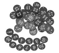 POPETPOP Targhette Numeriche Rotonde in Acrilico Nero 50 Pezzi Resistenti e Riutilizzabili per Organizzazione Codifica in Armadietti e Valigie in Magazzini e Spazi Pubblici