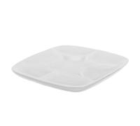 POPETPOP Tavolozza in Ceramica per Acquerelli Quadrata 7 Pozzetti Vassoio per Miscelazione Colori Acrilici Guazzo e Pittura a Olio Base Antiscivolo e Ampia Superficie per Artisti e