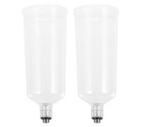 POPETPOP Tazza per Aerografo e Leggero Design Smontabile Set 2 Pezzi in Plastica Bianco, Contenitore Vernice Sostituibile per Verniciatura e Progetti Artistici