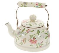 POPETPOP Teiera Vintage Smaltata Antiscottatura Kettle per Gas e Induzione Accessorio Retro per Tè Regali e Speciali