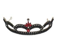 POPETPOP Tiara Corona Nuziale Barocca Strass Nera Cerchietto per Chioma da Sposa Vintage Comodo per Feste Compleanni e Servizi Fotografici da Principessa