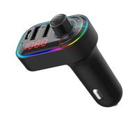 POPETPOP Trasmettitore Audio Wireless per Auto in ABS con Connessione, Doppia Porta USB 3.1a, Riproduttore Musicale Multifunzione Vivavoce e Batteria Auto