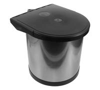 POPETPOP Under sink garbage bin, 8L/2.11 Gallon, nero, built-in trash can, plastico, auto opening lid, hides waste, rust resistant, for cabinet door, kitchen