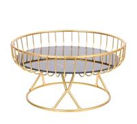POPETPOP Vassoio Decorativo e Contenitore Versatile in Metallo Nero Design Semplice, Cestino per Snack per Frutta e Verdure, per Casa e Uso Quotidiano