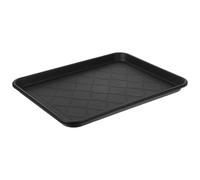 POPETPOP Vassoio per Scarpe in Plastica Nero 42x32x3cm, Resistente e Pratico, Design Semplice e Versatile per Ingresso e Animali Domestici