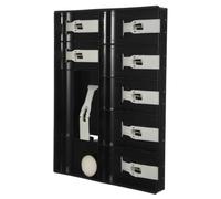 POPETPOP Vassoio Portamonete con Scomparti, Organizer per Cassa in Plastica Nero, 9 Scomparti, con Clip, per Supermercato e Negozi