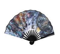 POPETPOP Ventaglio Pieghevole Cinese Vintage in Seta, Ventaglio Decorativo Portatile per Feste e Spettacoli di Danza, Accessorio Fan da Festa Motivo Tradizionale di Fortuna e Prosperità