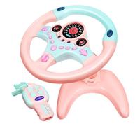 POPETPOP Volante Giocattolo per Simulazione Guida Effetti Luminosi e Suoni Rotante e Resistente Volante e Chiave Avvio Plastica Rosa Adatto per Gioco Casa e Auto