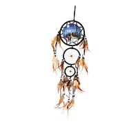 POPETPOP Wolf Dreamcatcher Wall Hanging Ornament Beige Material Handmade Pendant For Home Garden Office Decor Indian Style Interior Dream Catcher Gift