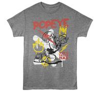 Popeye - Graffiti - American Classici - Grigio Solido Adulto T-Shirt