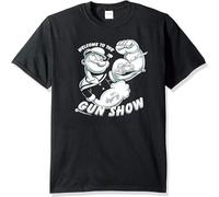 Popeye Gun Show Mens Casual T-Shirt Black Tee XXL