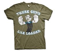 Popeye Guns Are Loaded Maglietta grigio scuro, Oliva, XL