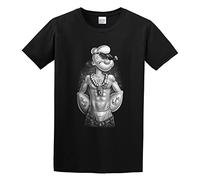 Popeye - Hardcore Unisex 100% Cotton Short-Sleeve T-Shirts Black XL