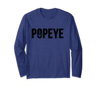 Popeye Il Marinaio Ancora Logo Retro Comic Maglia a Manica