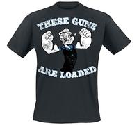 Popeye The Guns Are Loaded T-Shirt grigio scuro M