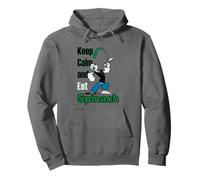 Popeye The Sailor Man Keep Calm & Eat Spinaci Retro Fumetto Felpa con Cappuccio
