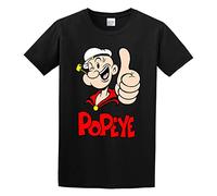 Popeye The Sailor Man Logo Tee Mens T Shirt Black XL