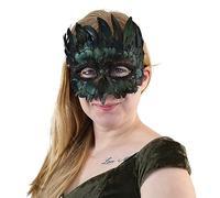 Popfizzy Maschera in maschera con piume per donne e uomini, maschera veneziana, maschera in maschera per coppia, maschera da uccello per adulti, maschera per martedì grasso per uomini, portachiavi con