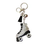 Popfizzy Portachiavi con strass per donne e ragazze, ciondoli luccicanti per borse, regali di compleanno per lei, portachiavi per zaino, ciondoli per borse, Pattini a rotelle (argento), taglia unica