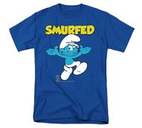 popfunk Maglietta Unisex con puffo, Blu Reale, Royal, 4XL