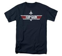popfunk Paramount-Top Gun Logo T Shirt, Navy, Marina Militare, S Unisex-Adulto