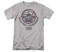 popfunk Paramount-Top Gun Volleyball Grey T Shirt, Grigio (Athletic Heather), 4XL Unisex-Adulto